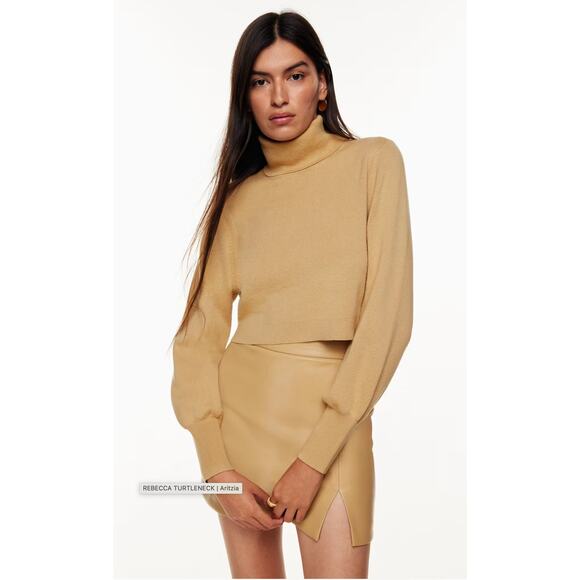 Aritizia Wilfred Rebecca Turtleneck Merino Wool & Cotton Brown, Size S, Like New - Picture 9 of 9